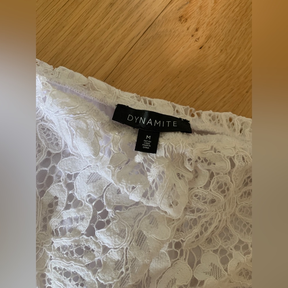 Cute Dynamite Off the shoulder lace floral Top